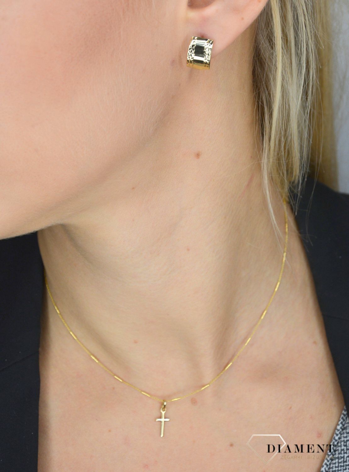 Złoty łańcuszek 585 o szerokości 1 mm DIA-LAN-1079-585 1mm.jpg